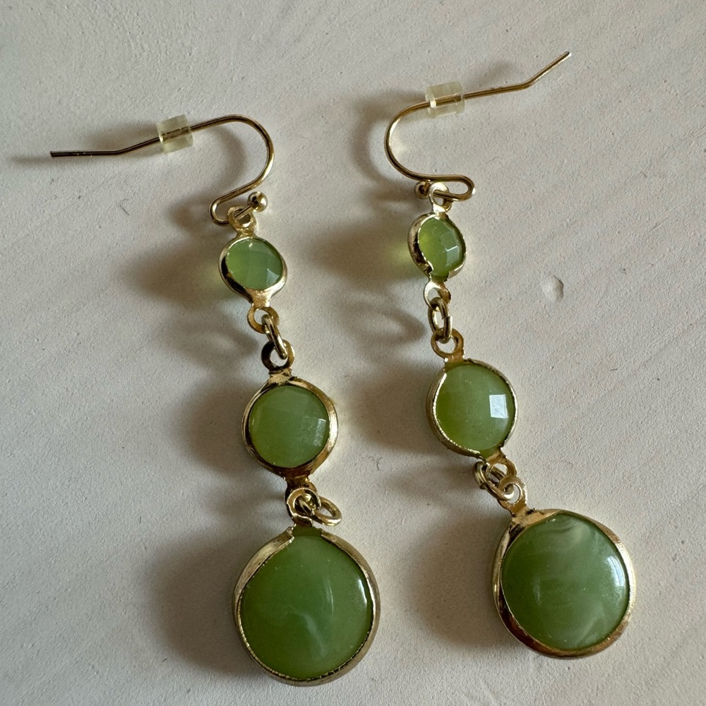 Green Drop Earrings